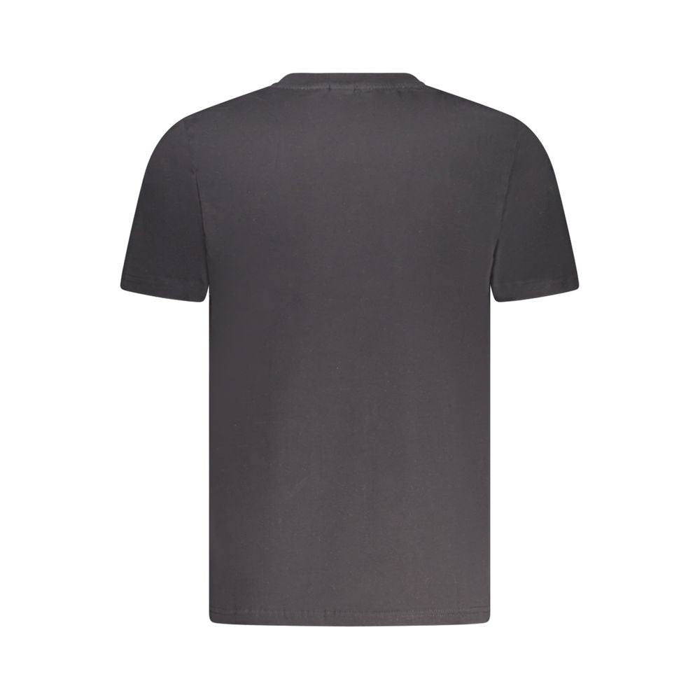 Back view of North Sails Black Cotton Men’s T-Shirt with short sleeves and crew neck, showcasing minimalist design.