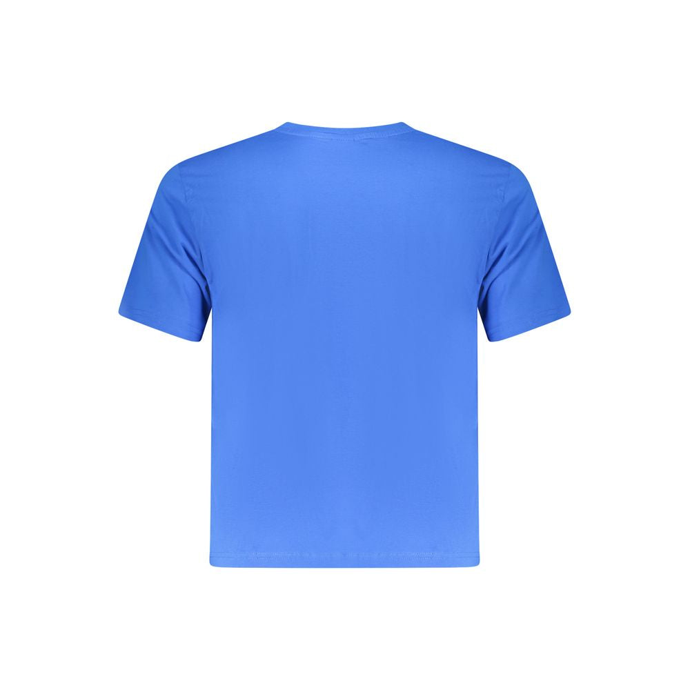 Back view of North Sails blue cotton men's T-shirt with short sleeves and crew neck.