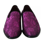 Dolce & Gabbana Purple Jacquard Loafers Dress Formal Shoes MV2186-39