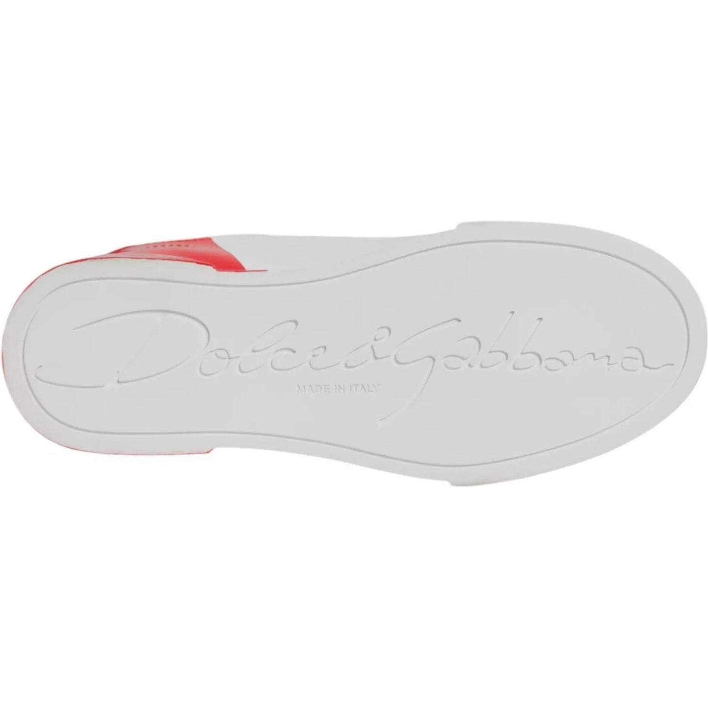 Dolce & Gabbana White Red Logo Portofino Sneakers Shoes