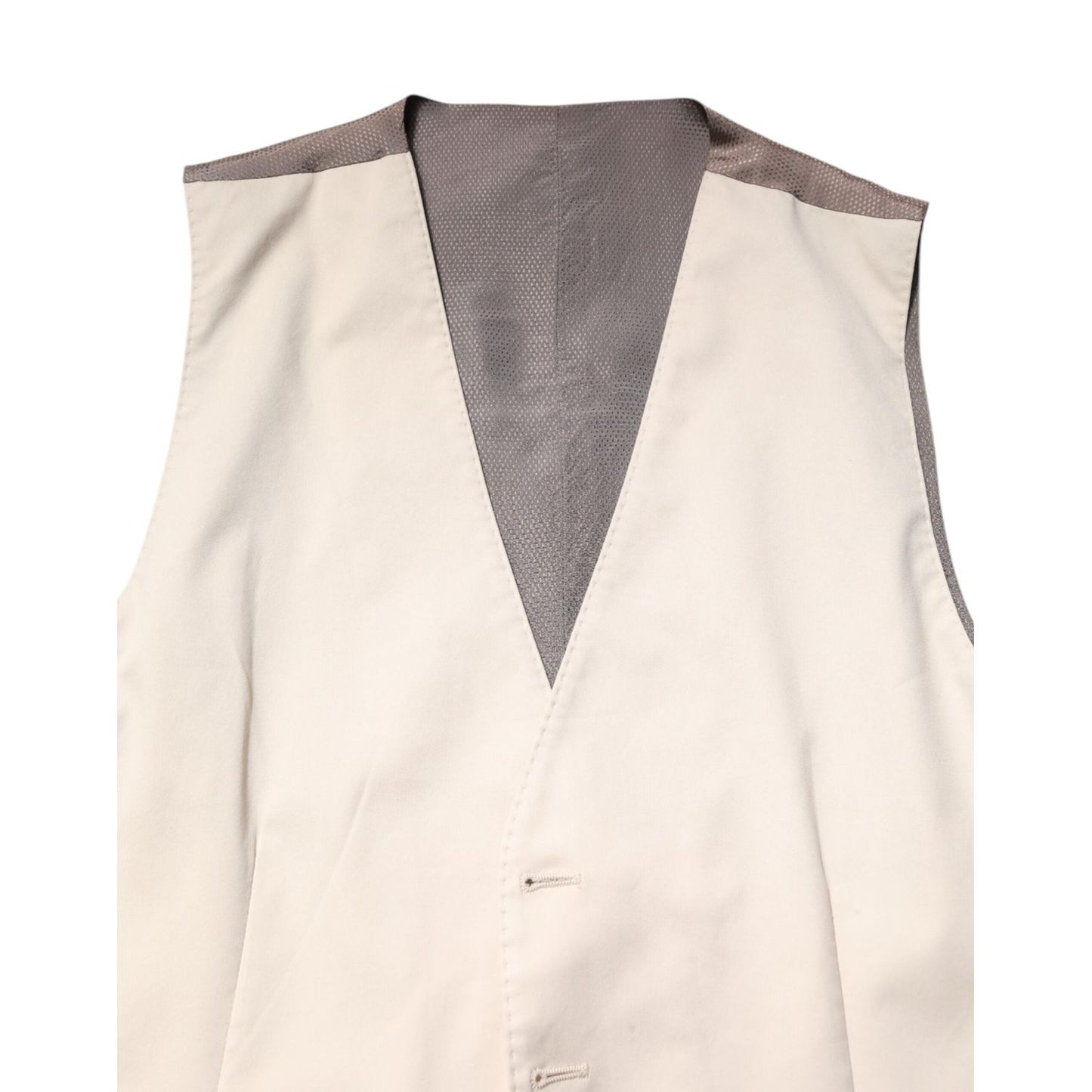 Dolce & Gabbana Beige Gray Dress Men Formal Waistcoat Vest TSH87207-48