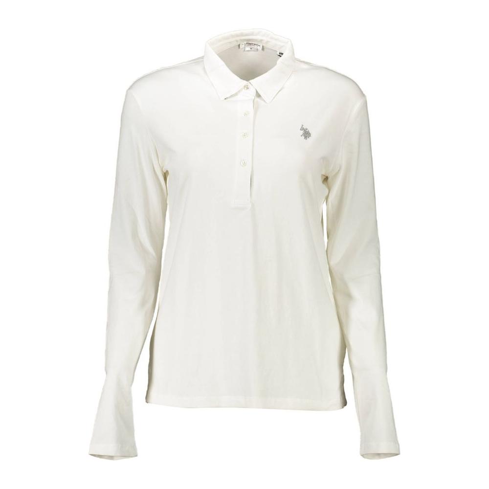 U.S. POLO ASSN. White Cotton Women Polo Shirt