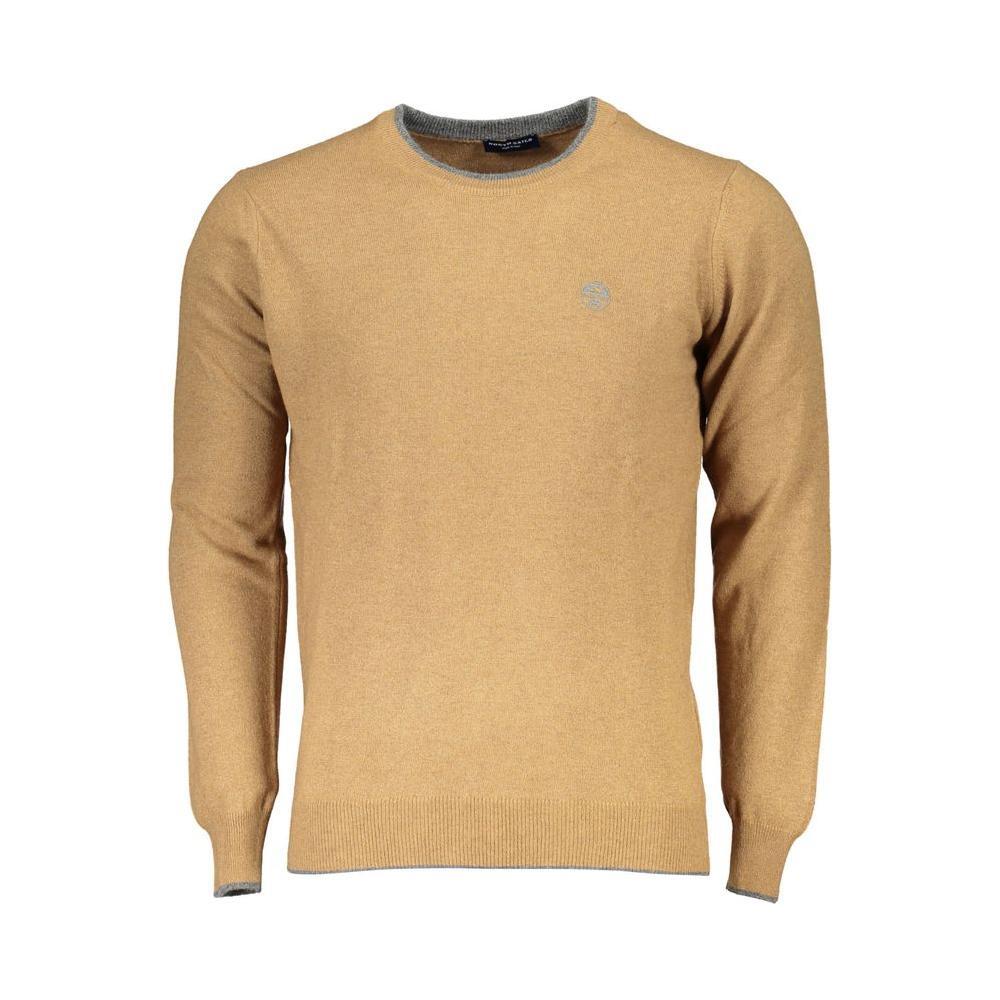 North Sails Brown Polyamide Men Sweater NO-23349-XXL