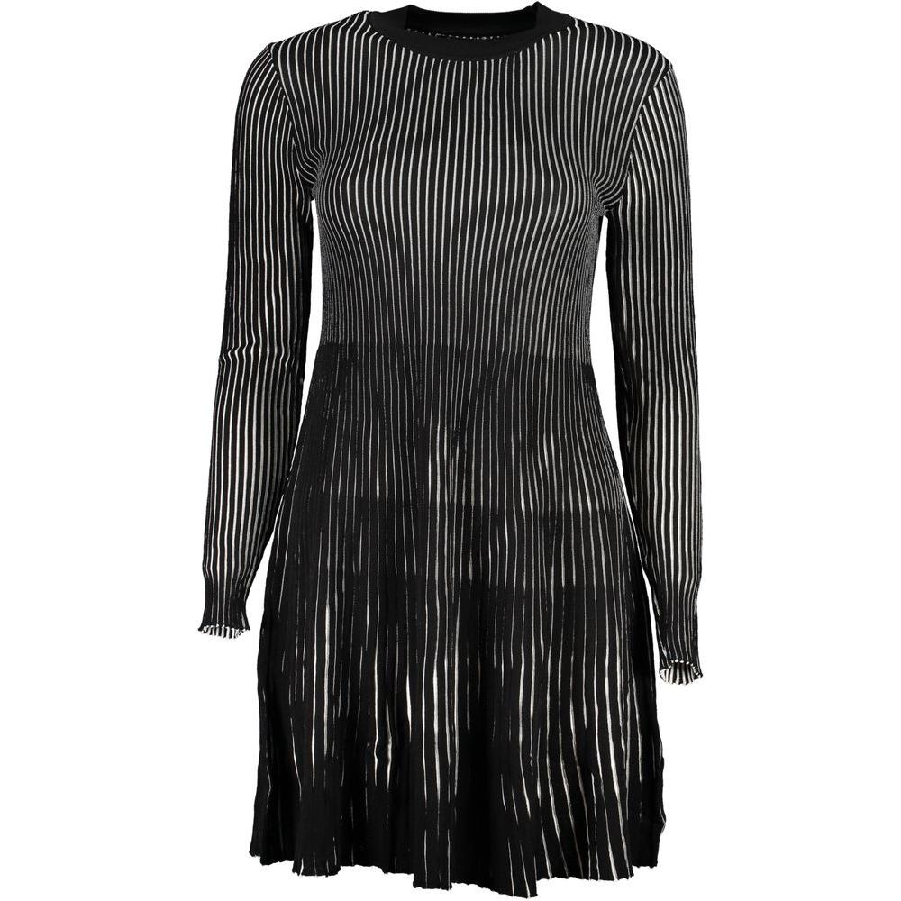 Desigual Elegant Long Sleeve High Neck Dress with Contrast