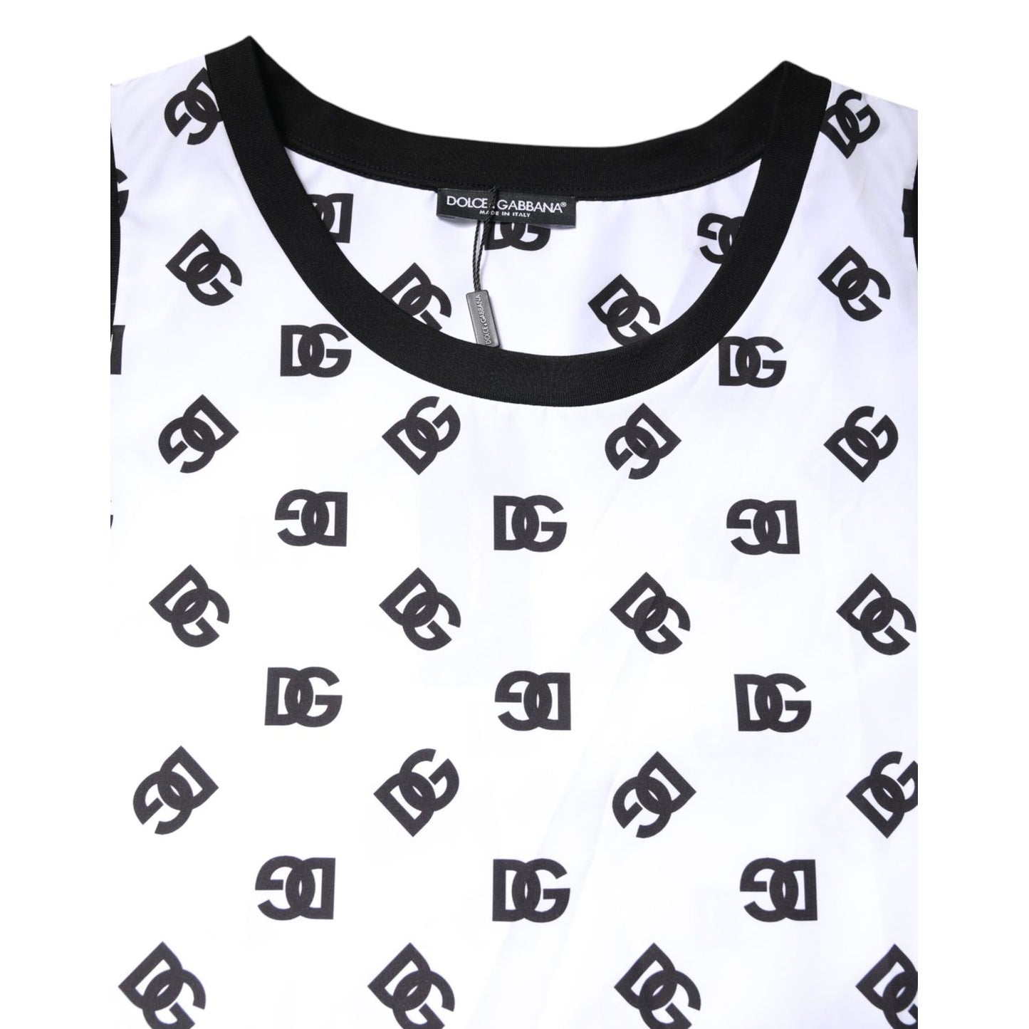Dolce & Gabbana White Polyester Sleeveless DG Logo T-shirt