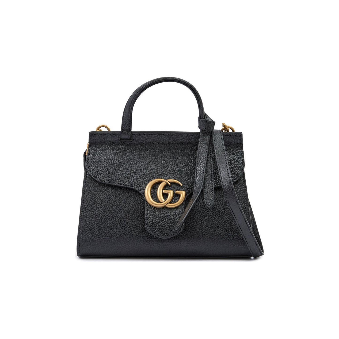 Gucci Black Leather GG Marmont Handbag