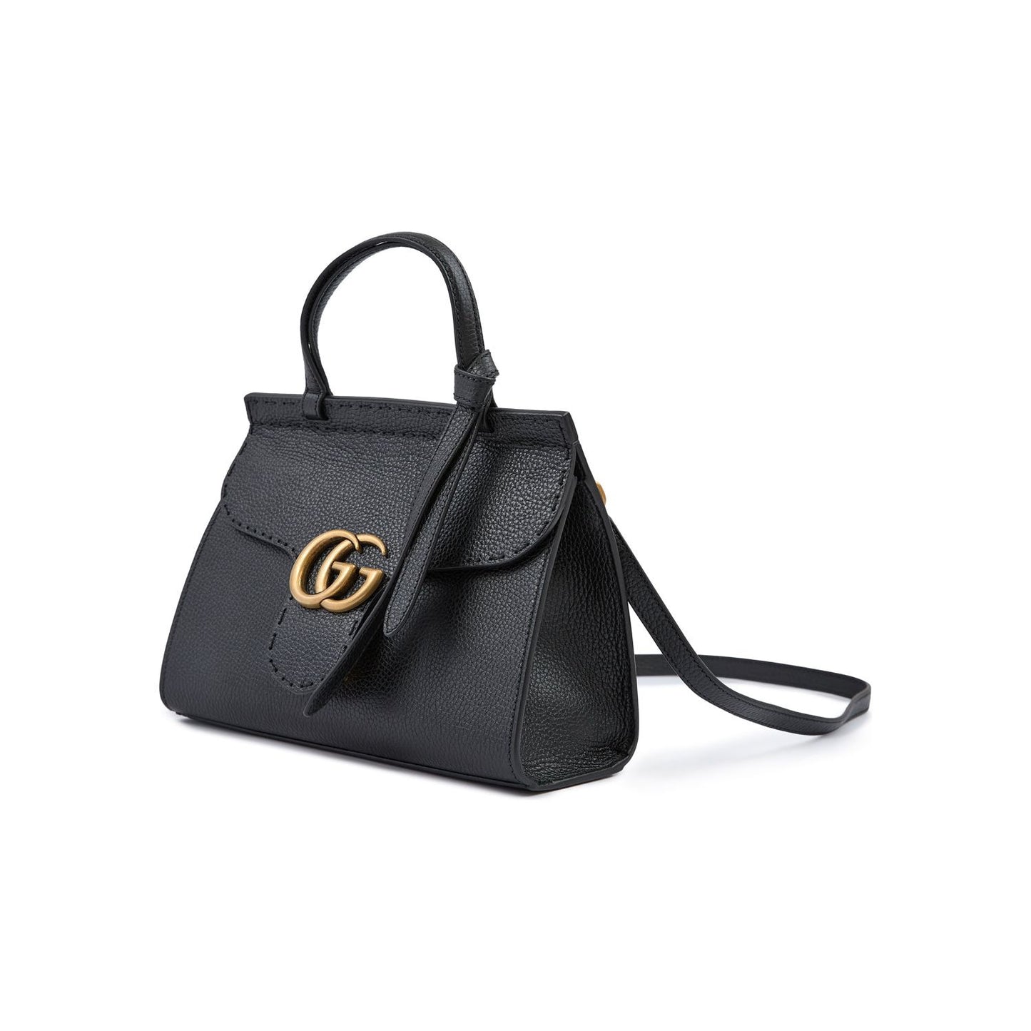 Gucci Black Leather GG Marmont Handbag