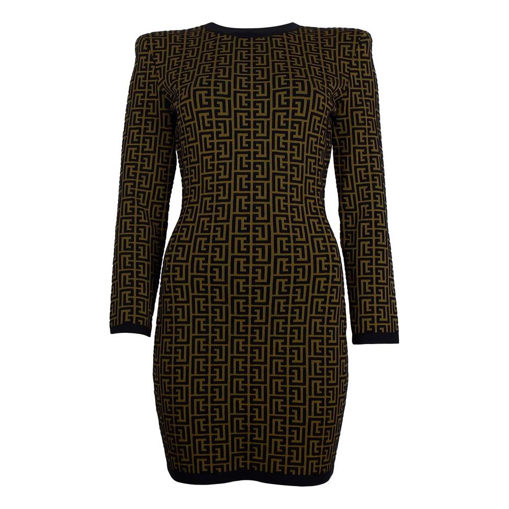 Balmain Brown Wool Dress
