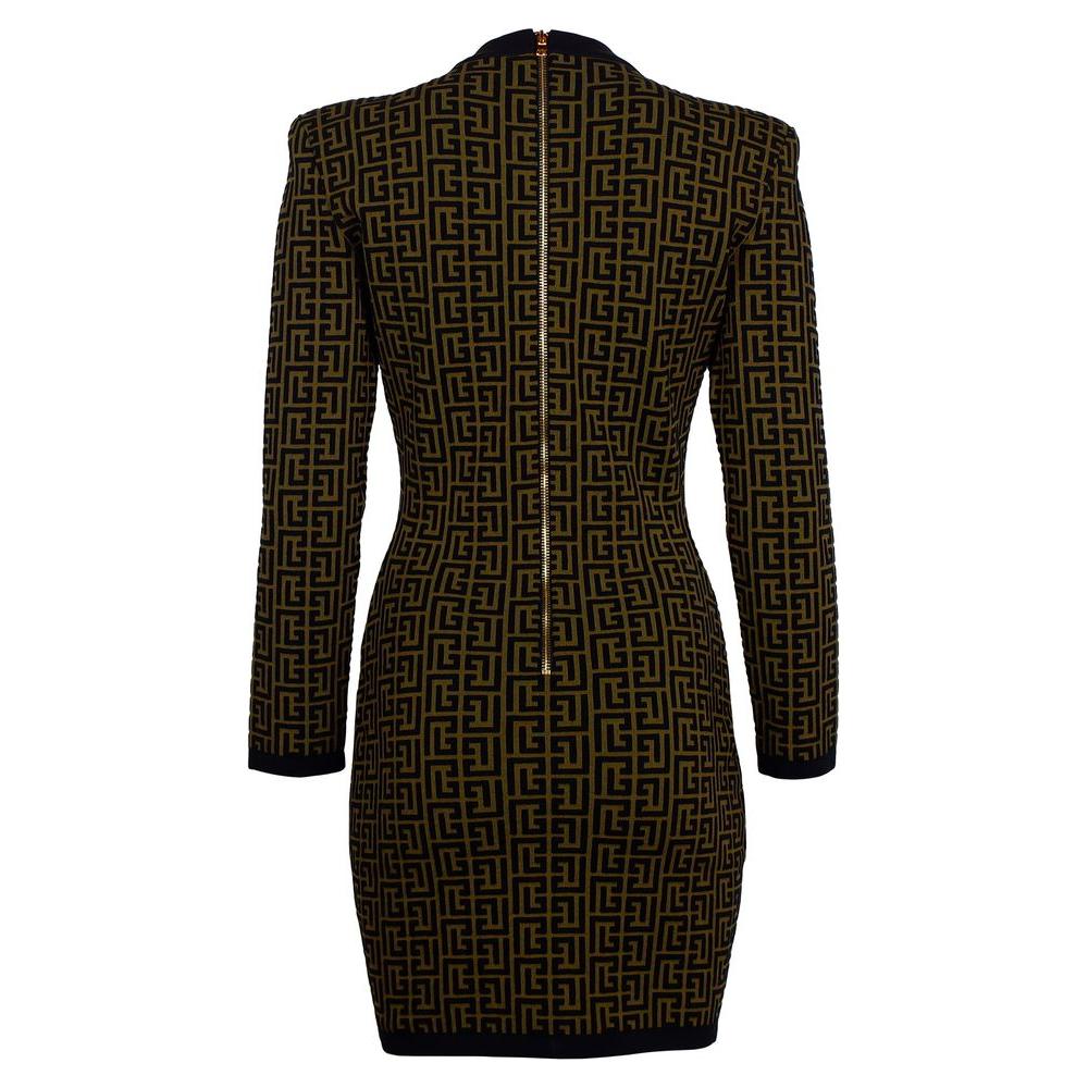 Balmain Brown Wool Dress