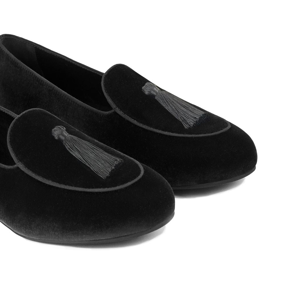 Charles Philip Black Velvet Loafer CH-15387-EU40/US7