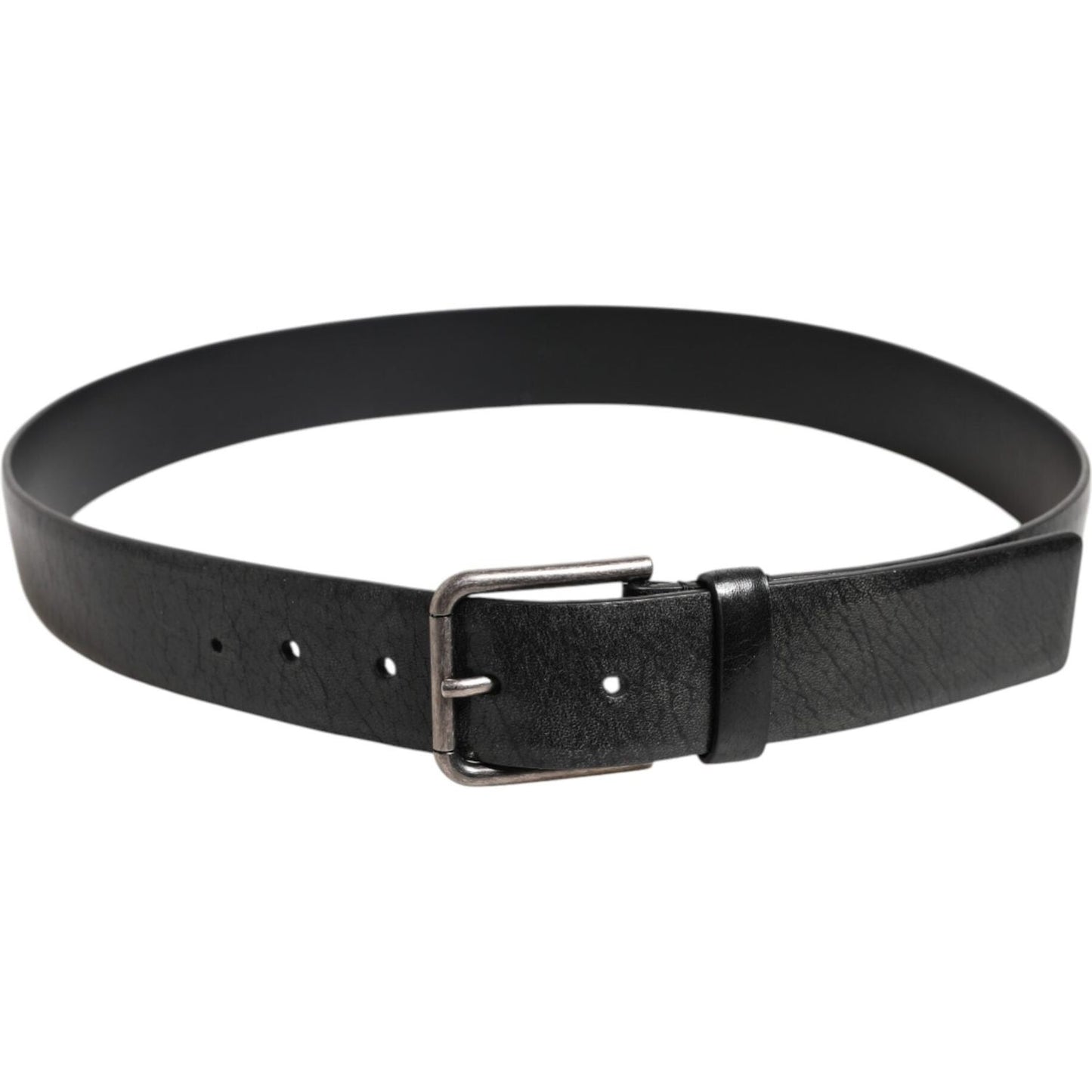 Dolce & Gabbana Black Classic Leather Metal Buckle Belt BEL9430-90