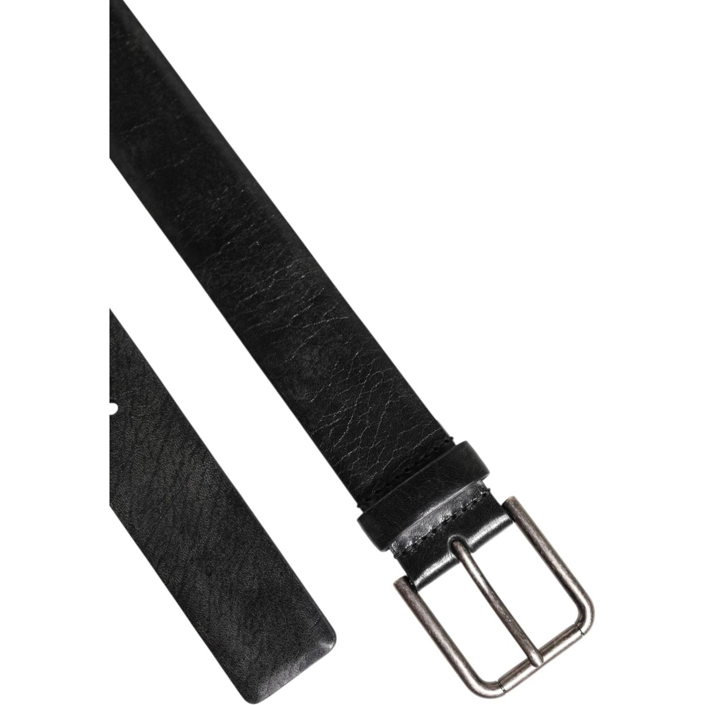Dolce & Gabbana Black Classic Leather Metal Buckle Belt BEL9430-90