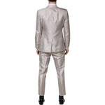 Dolce & Gabbana Light Gray Jacquard Silk Dotted 2 Piece Suit KOS2323-50
