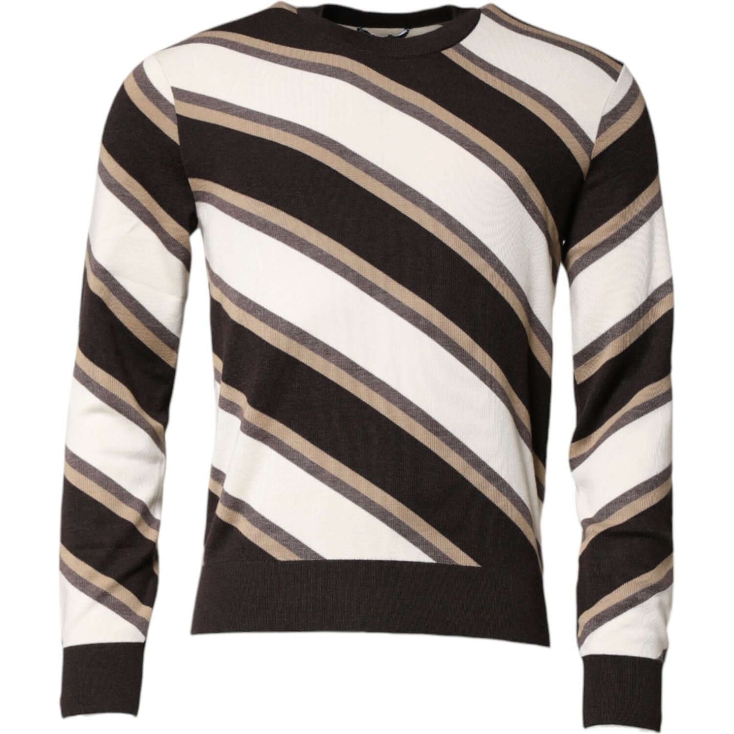 Dolce & Gabbana Multicolor Stripes Crew Neck Pullover Sweater TSH90522-48