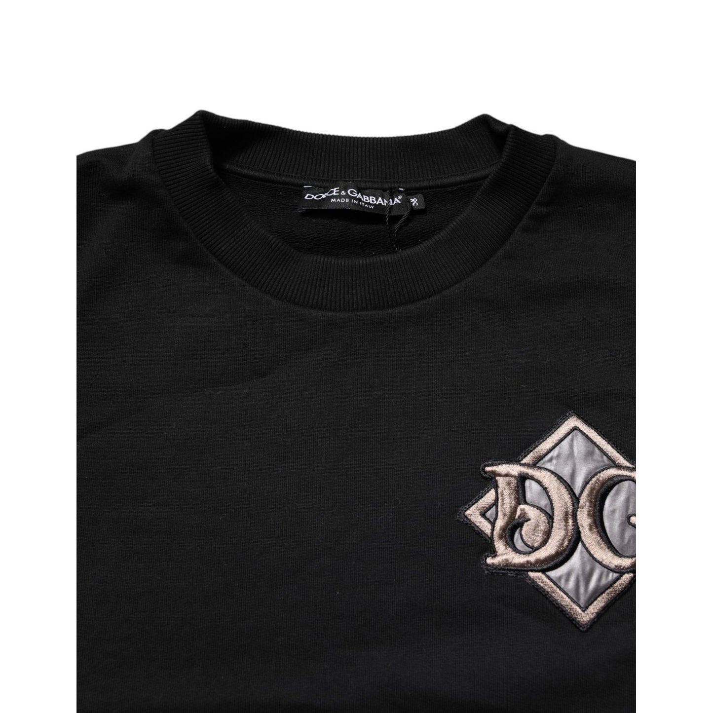 Dolce & Gabbana Black Logo Embroidery Sweatshirt Sweater