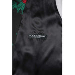 Dolce & Gabbana Red Floral Brocade Formal Men Waistcoat Vest TSH90471-48
