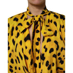 Dolce & Gabbana Yellow Leopard Long Sleeves Jumpsuit Dress TSH90441-36