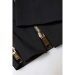 Dolce & Gabbana Black Wool High Waist Zipper Tapered Pants PAN76310-36