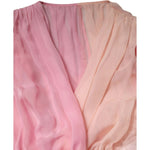 Dolce & Gabbana Pink Plunging V-neck Long Sleeves Blouse Top TSH87591-40