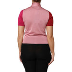 Dolce & Gabbana Pink Short Sleeves Buttoned Ascot Collar Top TSH87618-40
