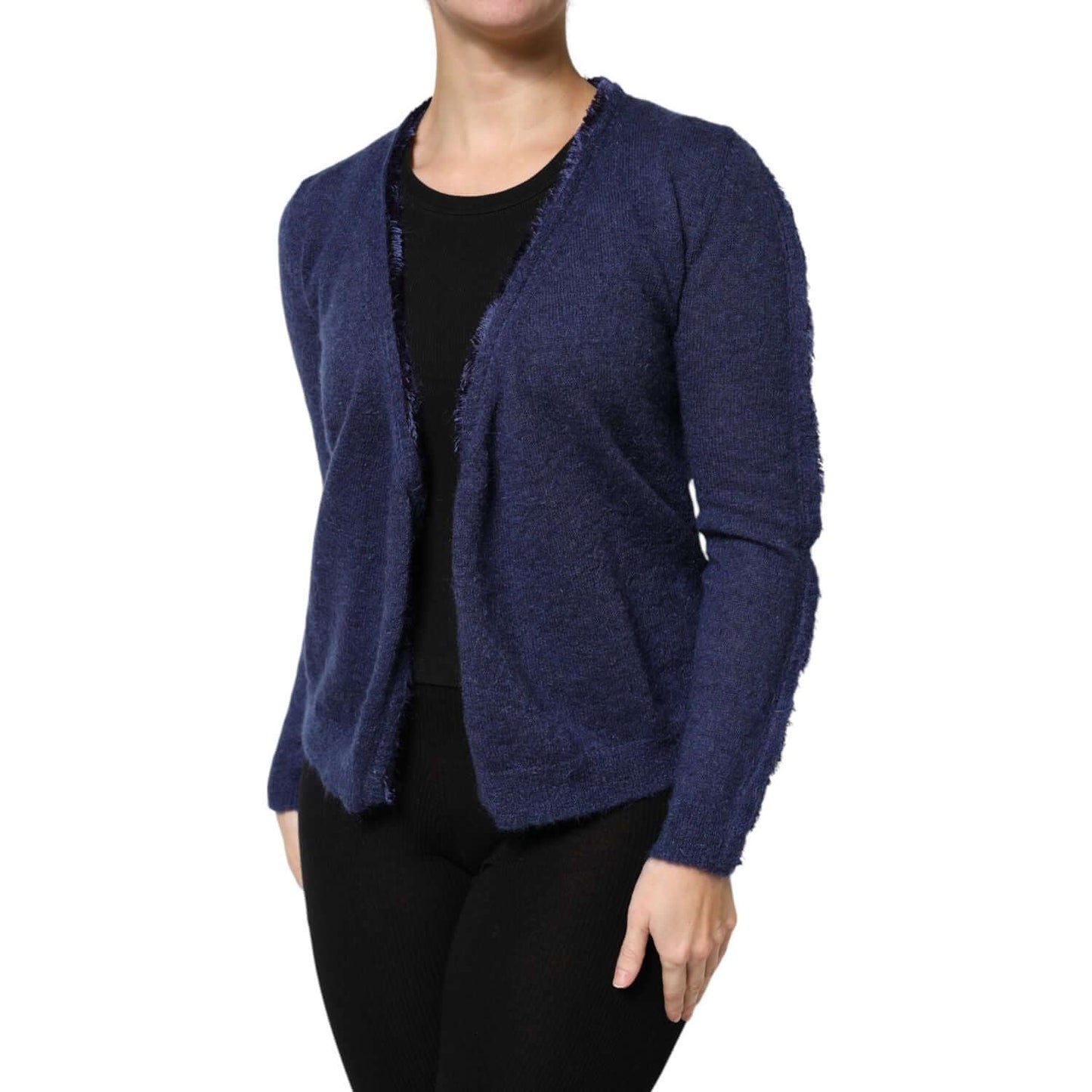 Ballantyne Dark Blue Long Sleeves Overcoat Cardigan Sweater TSH87624-42