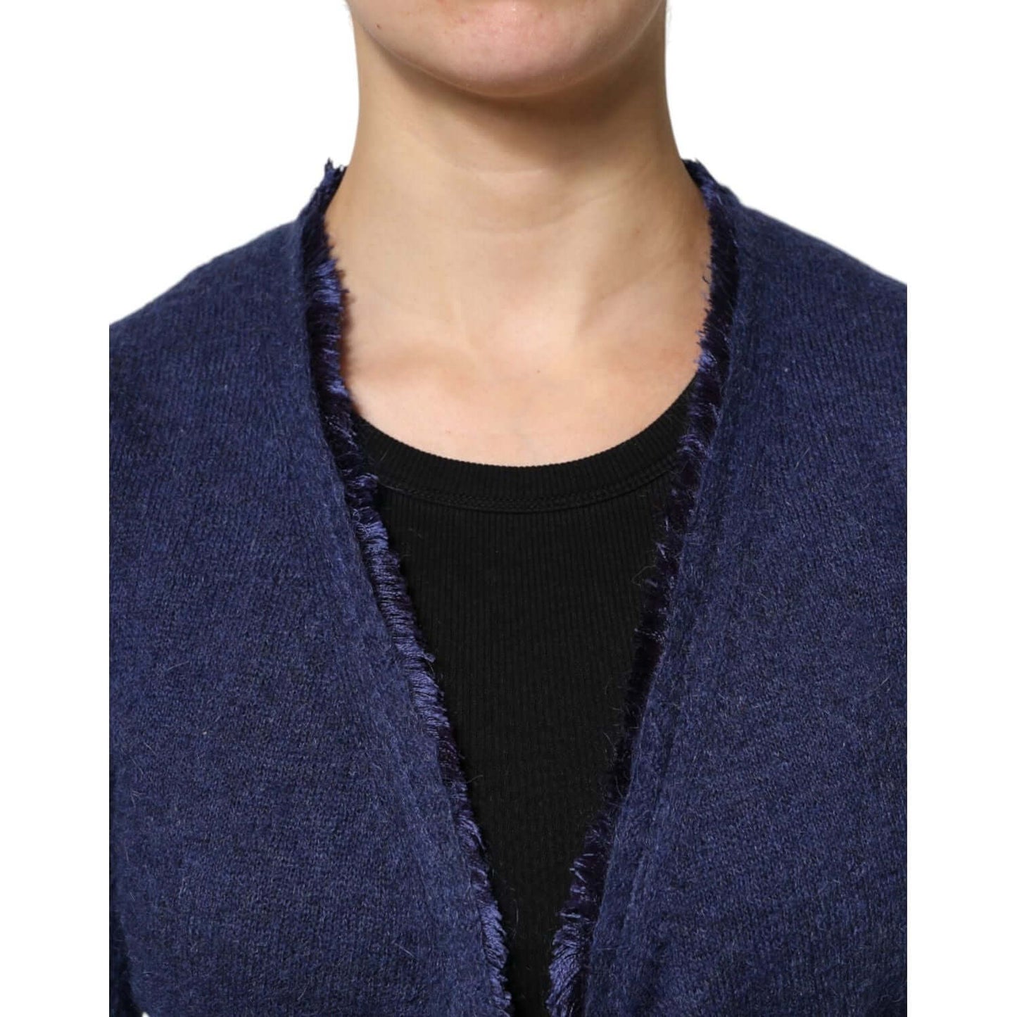 Ballantyne Dark Blue Long Sleeves Overcoat Cardigan Sweater TSH87624-42