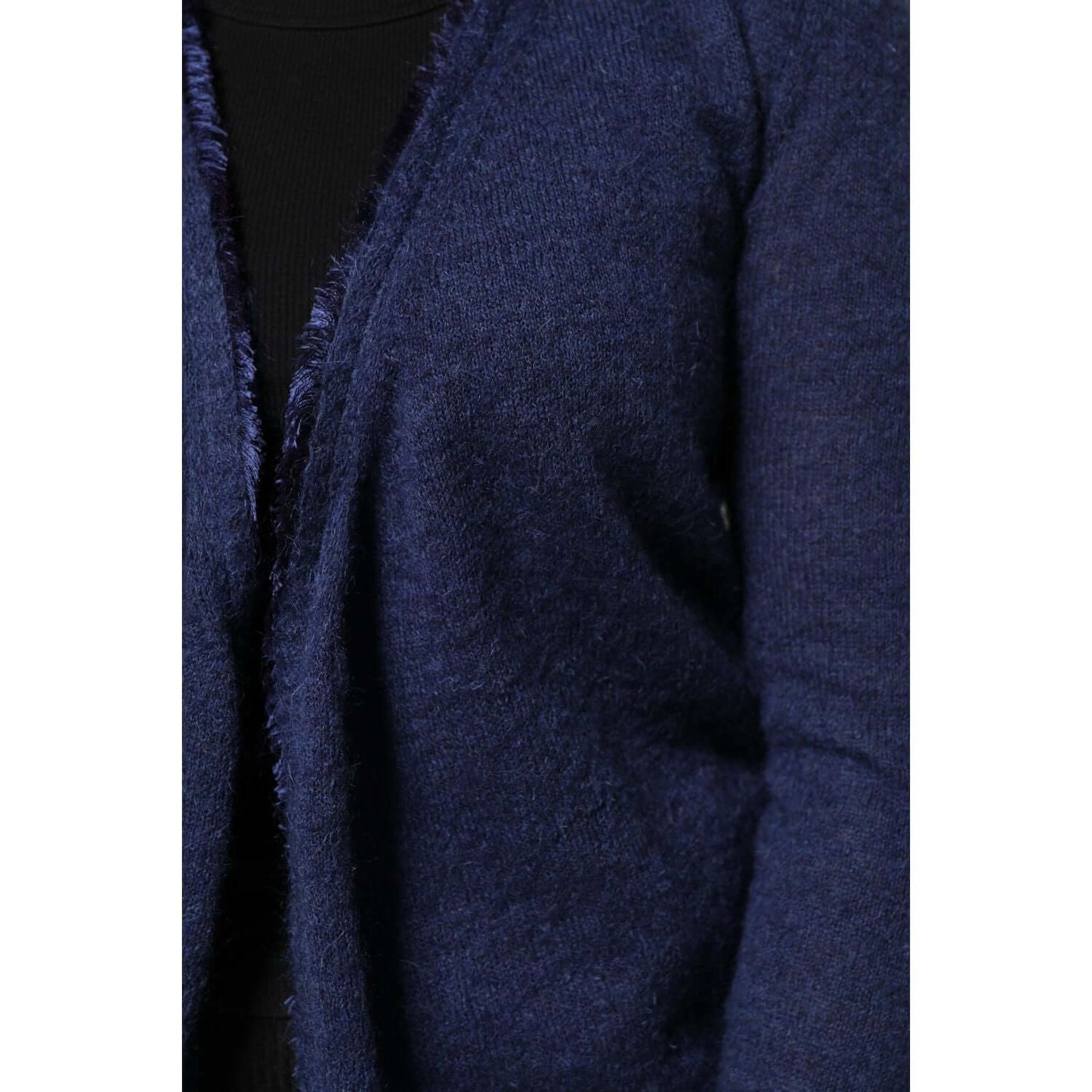 Ballantyne Dark Blue Long Sleeves Overcoat Cardigan Sweater TSH87624-42