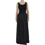 Dolce & Gabbana Black Gray Sheath Gown Full Length Dress NOC10139-1