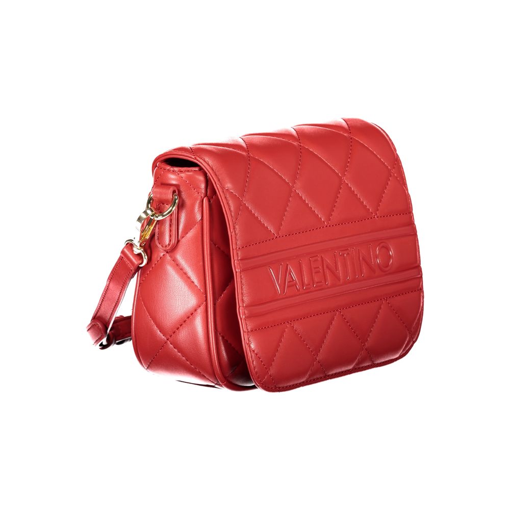 Mario Valentino Red Polyethylene Women Handbag with logo and adjustable strap, quilted design, and secure closures