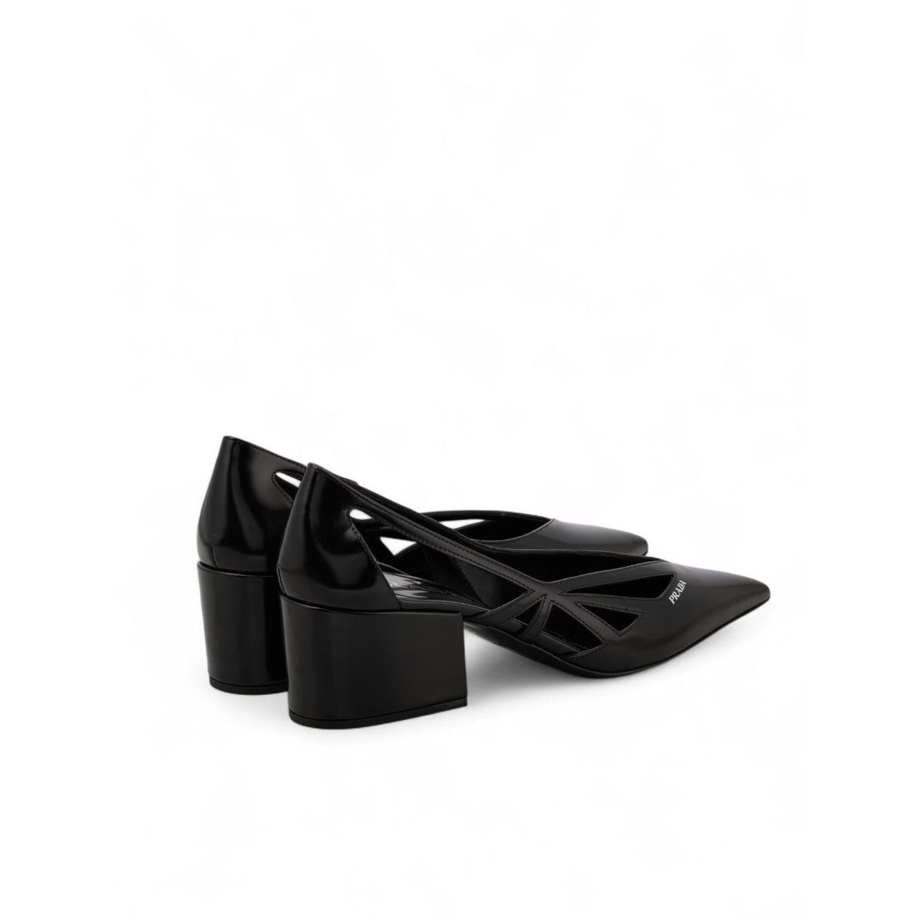 Prada Black Leather Cut-Out Pumps 55 1I741N1FDB55_39