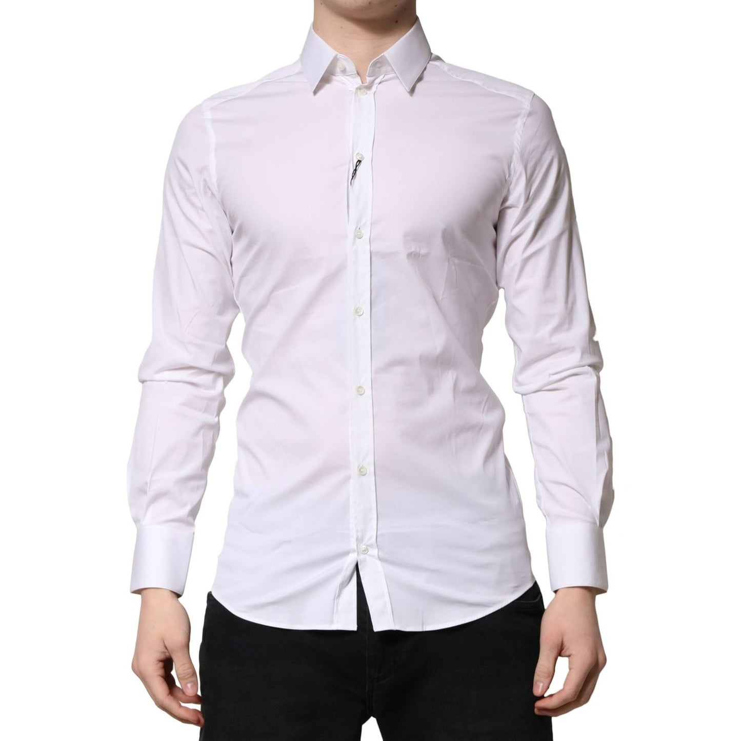 Dolce & Gabbana White GOLD Long Sleeves Dress Formal Shirt TSH906718-40