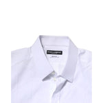 Dolce & Gabbana White Cotton GOLD Mens Dress Formal Shirt TSH906816-42