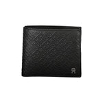 Tommy Hilfiger Elegant Black Leather Wallet with Multi-Compartments TO-27183