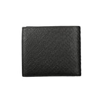 Tommy Hilfiger Elegant Black Leather Wallet with Multi-Compartments TO-27183
