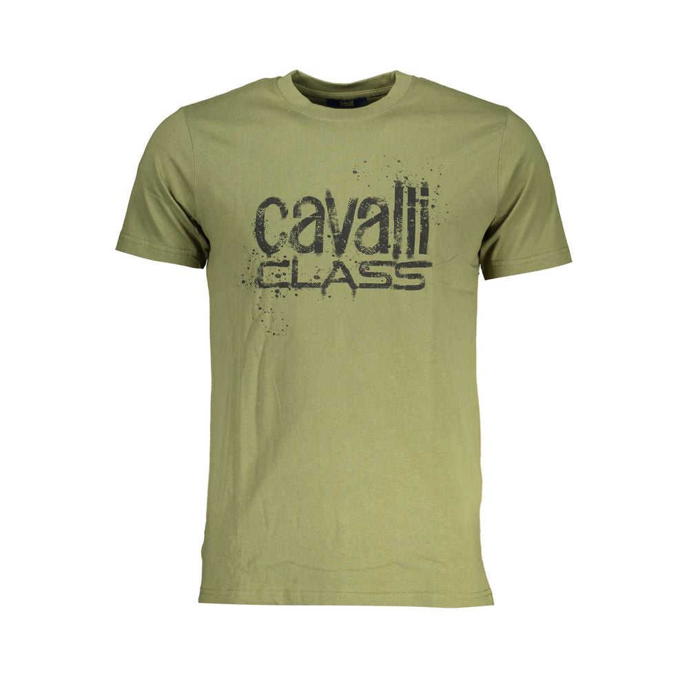 Cavalli Class Green Cotton T-Shirt CA-28467-XL