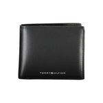 Tommy Hilfiger Sleek Black Leather Wallet for the Modern Man TO-27189