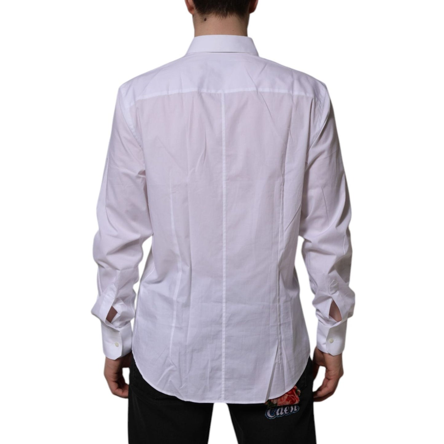 Dolce & Gabbana White MARTINI Long Sleeve Dress Formal Shirt TSH906867-42