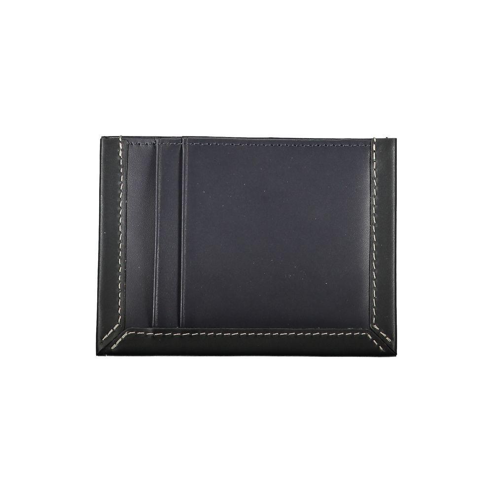 Tommy Hilfiger Sleek Blue Leather Card Holder with Contrast Detail TO-27177