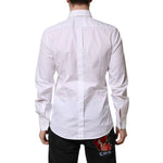 Dolce & Gabbana White GOLD Cotton Bib Dress Formal Shirt TSH906900-40