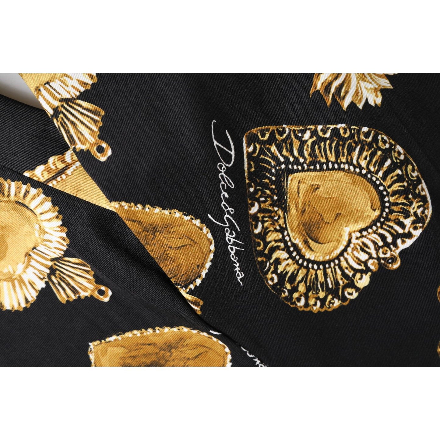 Dolce & Gabbana Black Gold Sacred Heart Print Pants PAN76444-48