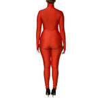 Dolce & Gabbana Red Nylon Turtleneck Bodycon Jumpsuit Dress DR81736-40