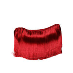 Dolce & Gabbana Red Silk Strapless Fringe Crop Tube Top TSH906741-36