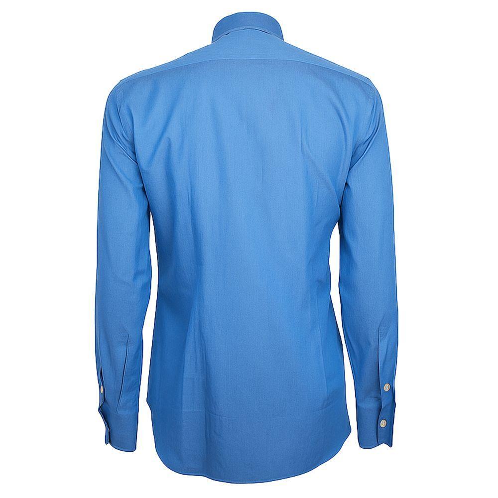 Made in Italy Blue Cotton Men's Shirt