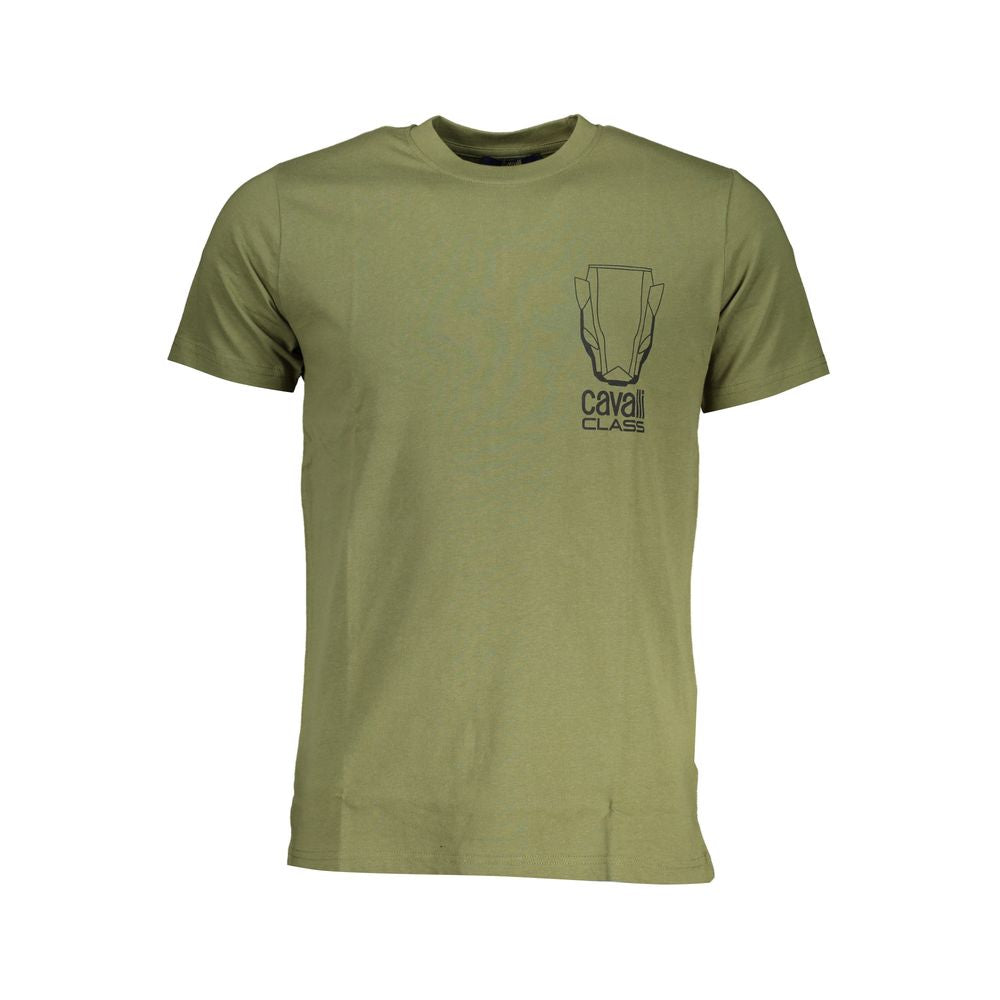 Cavalli Class Green Cotton T-Shirt CA-28598-M