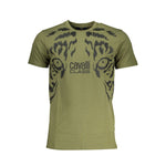 Cavalli Class Green Cotton T-Shirt CA-28634-XL