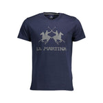 La Martina Chic Crew Neck Cotton Tee in Blue LA-26359-M