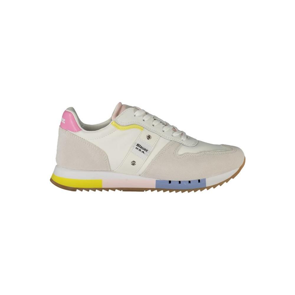 Blauer White Leather Women Sneaker