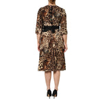 Dolce & Gabbana Brown Leopard Print Belted A-line Midi Dress DR81725-38