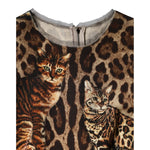 Dolce & Gabbana Brown Leopard Print Belted A-line Midi Dress DR81725-38