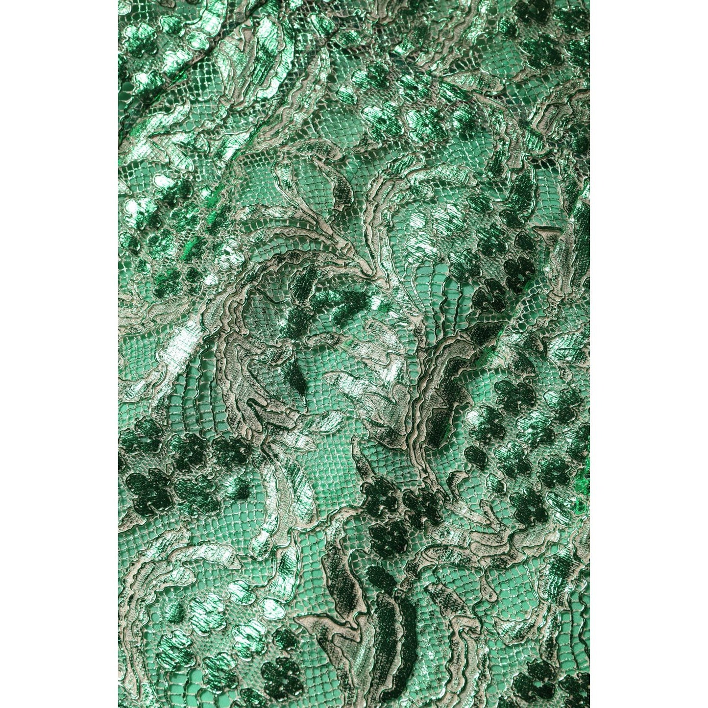 Dolce & Gabbana Green Cotton Floral Lace Sheath Midi Dress DR81732-42